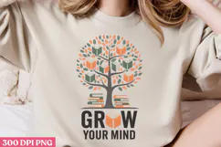 Grow your mind PNG, Book Lover Sublimation PNG Product Image 3