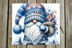 Night Christmas gnome | Xmas Watercolor tumbler designs PL Product Image 3