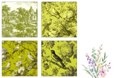 Cartoon Birds Square Coasters, Art Square Coaster Designs Product Image 3