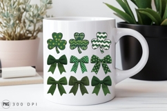 St Patricks Day Shamrocks And Bows Sublimation PNG Product Image 2