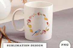 Watercolor Autumn Wreath png Product Image 3