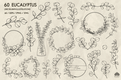 Eucalyptus line art collection Svg Png Eps Product Image 3