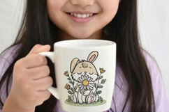 Bunny with Chamomile / Vector Illustration / Sublimation Product Image 3