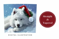 Christmas Dog Tumbler Wrap, Winter Sublimation Tumbler PNG Product Image 3