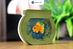Fish in A Bowl Pop Up Card - 3D SVG Product Image 3