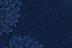Dark Blue Floral Background with Layered Petal Artwork Product Image 1