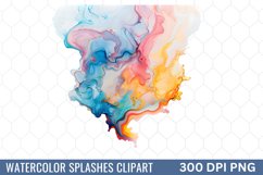 Watercolor Splashes Background Clipart Product Image 1