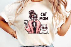 Cat Mom Sublimation, Funny Skeleton Png Product Image 3