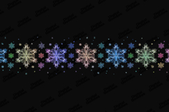 Neon Snowflake Border Pattern Colorful Winter Holiday Design Product Image 1