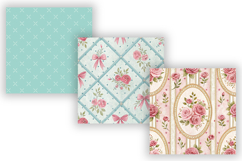 Sweet Peony Shabby Chic Digital Paper, Seamless Watercolor Product Image 3