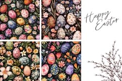 Cute Easter Pillow Template, Cartoon Easter Eggs Pillow Product Image 3