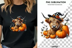 Autumn Highland Cow Digital Print for Crafting and Card Product Image 1
