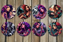 Motorcycle girl |Bike Car coaster &amp; key chain sublimation Product Image 3