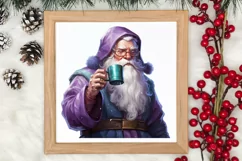 Christmas Purple Santa Claus Sublimation, Christmas PNG Product Image 3