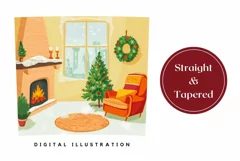 Christmas Tumbler Wrap, Fireplace Tumbler Sublimation Product Image 3