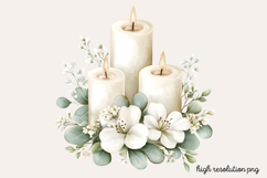 White Wedding Watercolor Clipart Bundle PNG Product Image 9