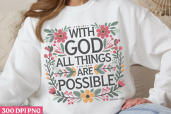 With God, all things PNG, Christian Bible Verses Sublim Product Image 3