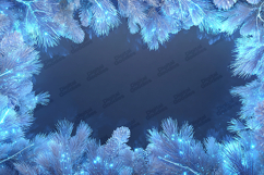 Frosty Blue Winter Frame Background for Holiday Crafts Product Image 1