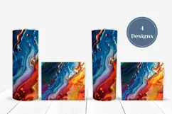 Fluid Art Tumbler Sublimation, Neon Tumbler Wrap Design Product Image 3
