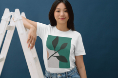 Abstract Green Leaf Branch Minimal Embroidery Design Product Image 3