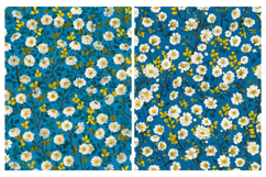 Botanical, Blue, Yellow, Flowers, Papers, Junk Journal Product Image 3