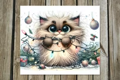 Christmas cat | 4 funny Skinny tumbler sublimation designs Product Image 3