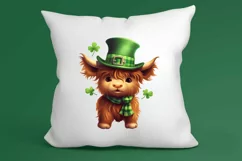 St Patricks Day Highland Cow Clipart, Highland Cow Clipart Product Image 3