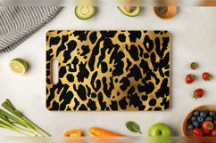 Gold Black Animal Print Cutting Boards sublimation Design Product Image 3