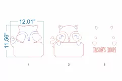 Raccoon Children's Room Sign SVG Laser cut file for Glowforg Product Image 3