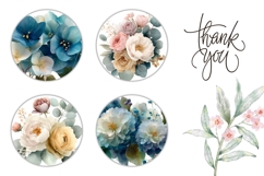 Flowers Round Earring Designs, Peony Earring PNG Product Image 3