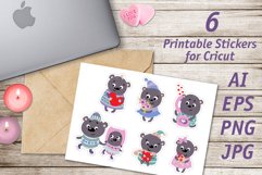 Bears valentines / Printable Stickers Cricut Design Product Image 3