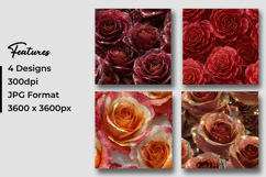 Orange Glitter Rose Digital Papes Product Image 3