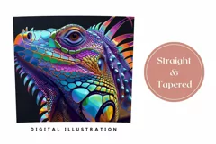 Colorful Iguana Tumbler Wrap, Tropical Tumbler Sublimation Product Image 3
