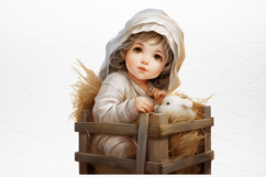 Christmas Baby Jesus Watercolor Clipart PNG Product Image 3