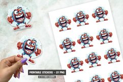 Cartoon Monster sticker, Cute Muscular sticker png Product Image 1