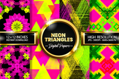 Neon Triangles Digital Papers - 04 variations Product Image 1