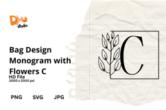 Bag Design Monogram with Flowers Product Image 1