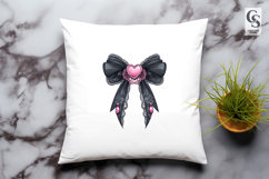 Gothic Lace Heart Bow Clipart Sublimation PNG Product Image 3