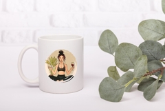 Cartoon Yoga Illustration, Wine Yoga PNG Product Image 3