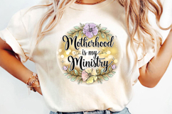 Motherhood Is My Ministry Sublimation, Retro Floral Mama Png Product Image 3