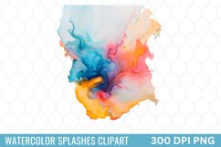 Watercolor Splashes Background Clipart Product Image 1