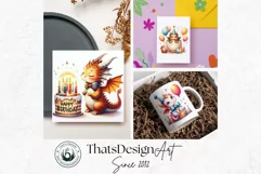 Cute first Birthday Clipart PNG, Baby dragon,Happy birthday Product Image 4