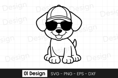 Cool Puppy Sunglasses Cartoon SVG PNG Product Image 1