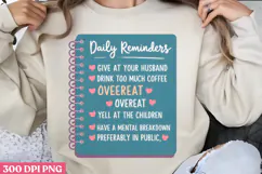 Daily Reminde PNG, Daily Reminder Sublimation PNG Product Image 3