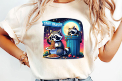 Stay Trashy Sublimation, Funny Raccoon Png Product Image 2