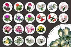 Round stickers/labels with flowers. Product Image 3