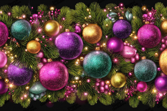Vibrant Christmas Ornament Border for Festive Crafts Product Image 1