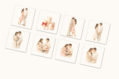 Romantic Valentine Watercolor Clipart Set, Couple Love PNG Product Image 3