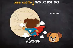 Dog Baby Name Sign SVG laser cut file for Glowforge Product Image 3