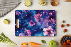 Cosmic Floral Galaxy Cutting Boards sublimation Design Product Image 3